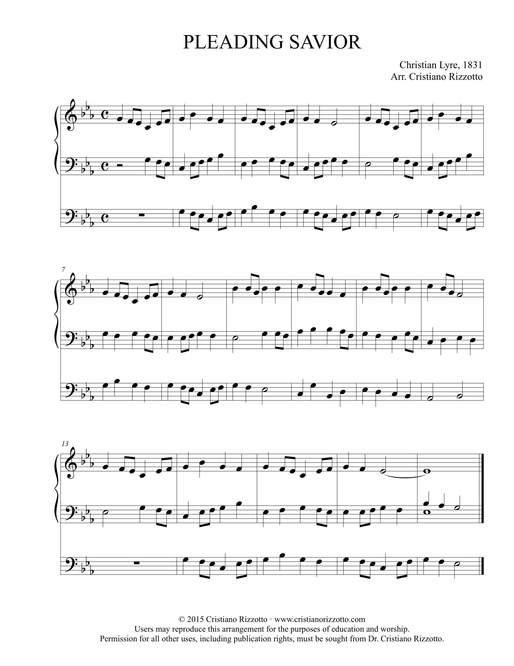 PLEADING SAVIOR Hymn Introduction in E-Flat – Cristiano Rizzotto