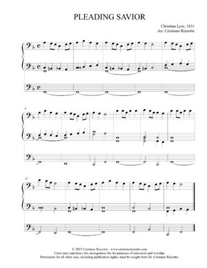 PLEADING SAVIOR Hymn Reharmonization – Cristiano Rizzotto