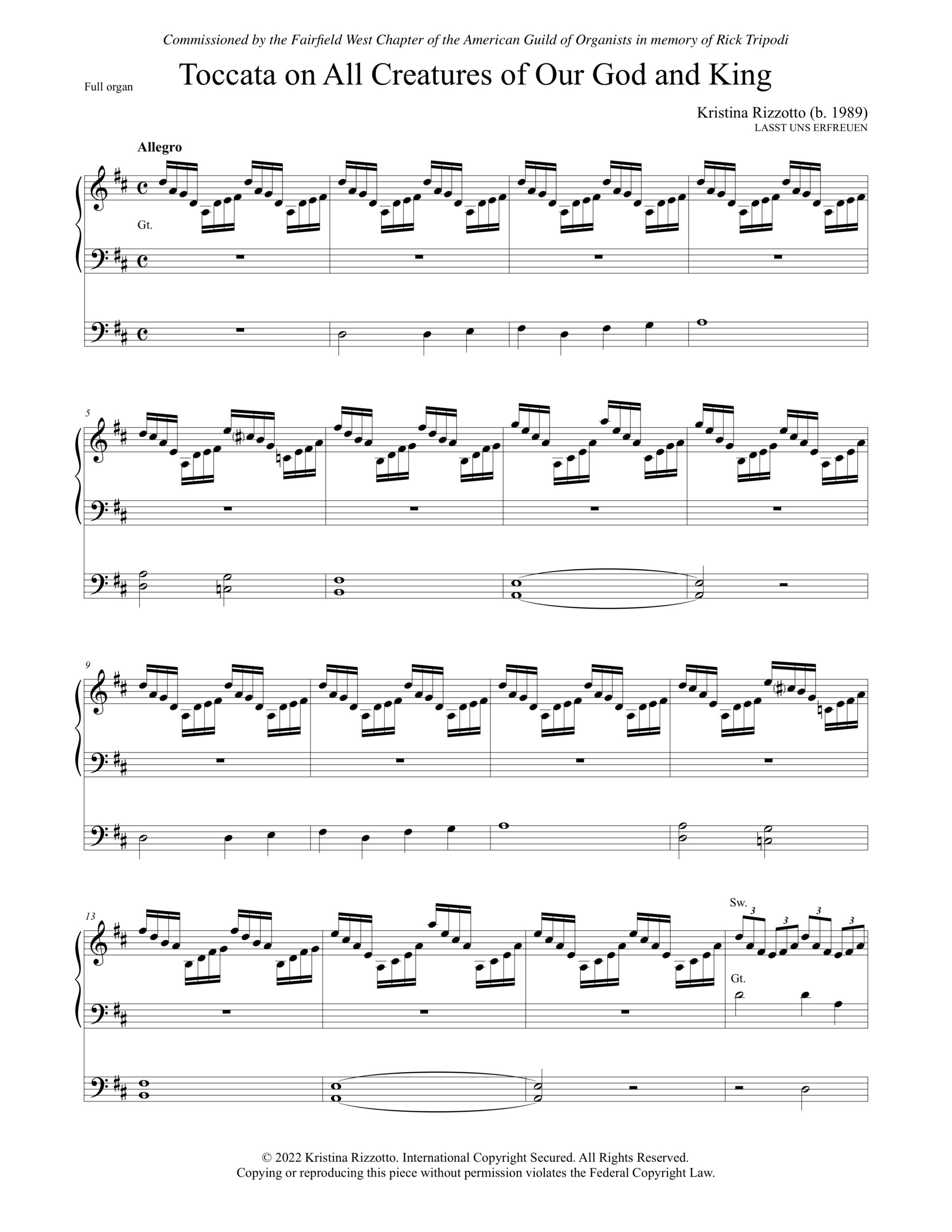 Toccata on All Creatures of Our God and King