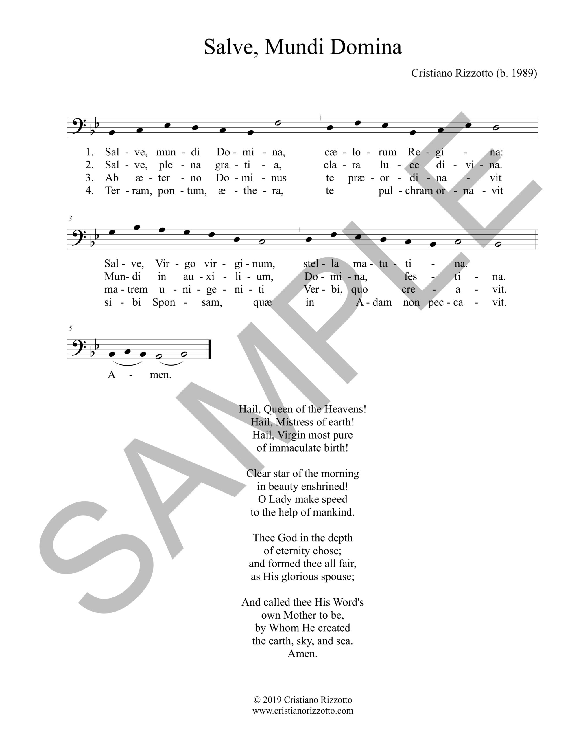 Dr. Cristiano Rizzotto (Dr. Kris Rizzotto) – Salve, Mundi Domina