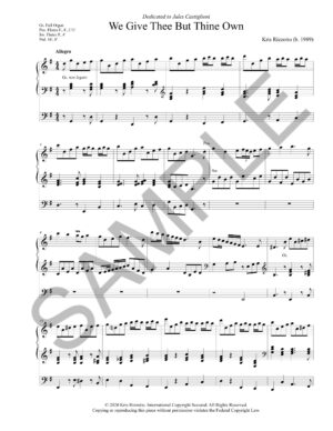 We Give Thee But Thine Own