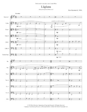 Kris Rizzotto – Lūgšana (Prayer) for chamber orchestra